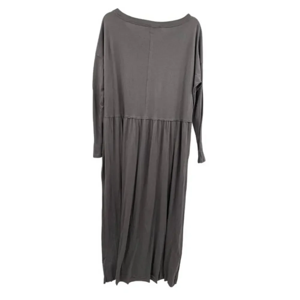 free people beach S gray long sleeve‎ maxi dress